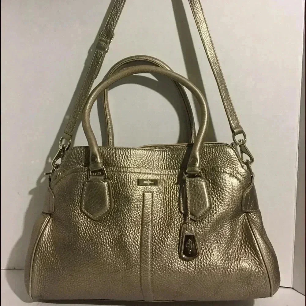 Cole Haan metallic gold leather crossbody handbag